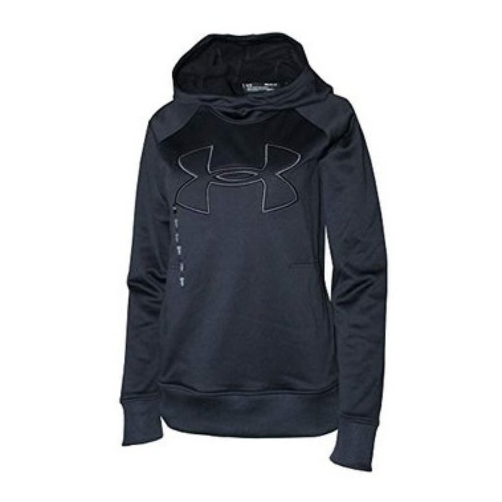 Under Armour ColdGear Black Loose Fit Pullover Hooded Sweatershirt Women's Small